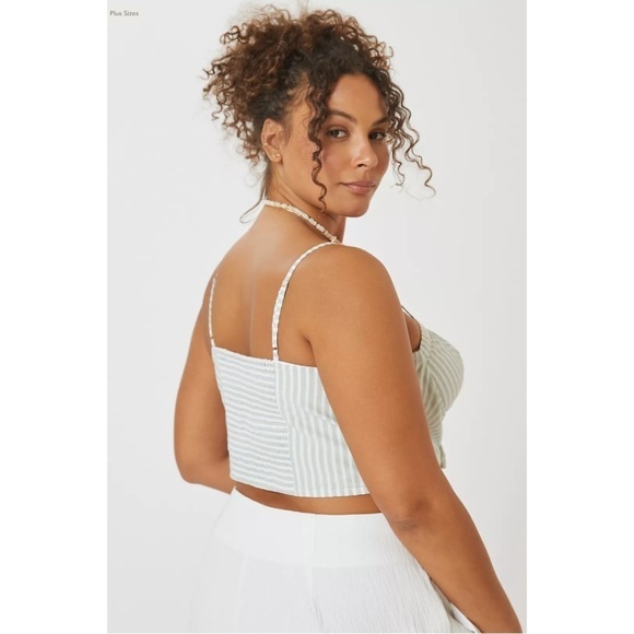 Nwt Anthropologie Pilcro Bustier Coastal Striped Top Size Large - Picture 3 of 8